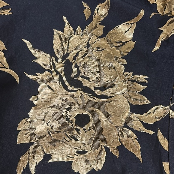 Frances Valentine Metallic Jacquard Short Swing Coat In Navy Blue Size 1X Plus - Picture 8 of 9